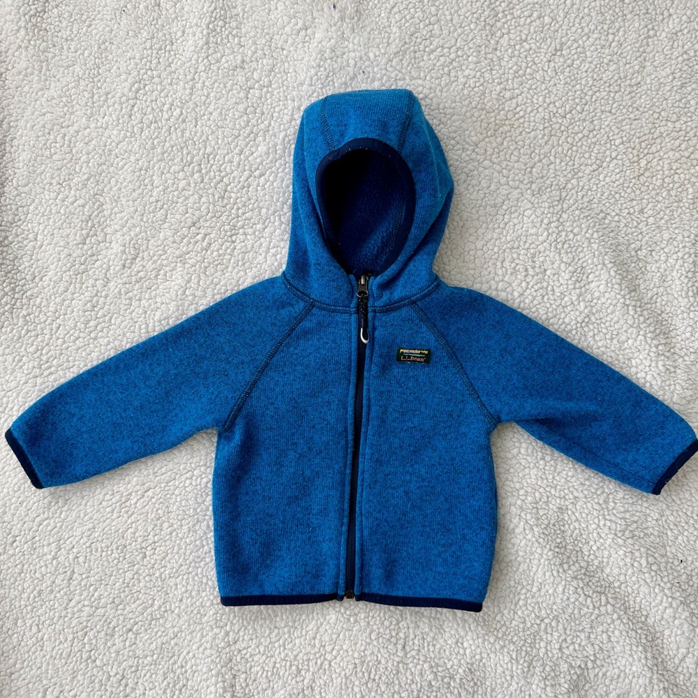 L.L. Bean Infants Blue Full-Zip Sweater Fleece Jacket, size 6-12 months